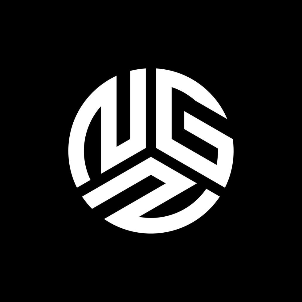 création de logo de lettre ngz sur fond noir. concept de logo de lettre initiales créatives ngz. conception de lettre ngz. vecteur