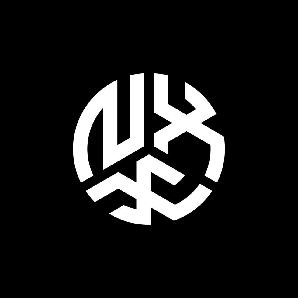 création de logo de lettre nxx sur fond noir. concept de logo de lettre initiales créatives nxx. conception de lettre nxx. vecteur