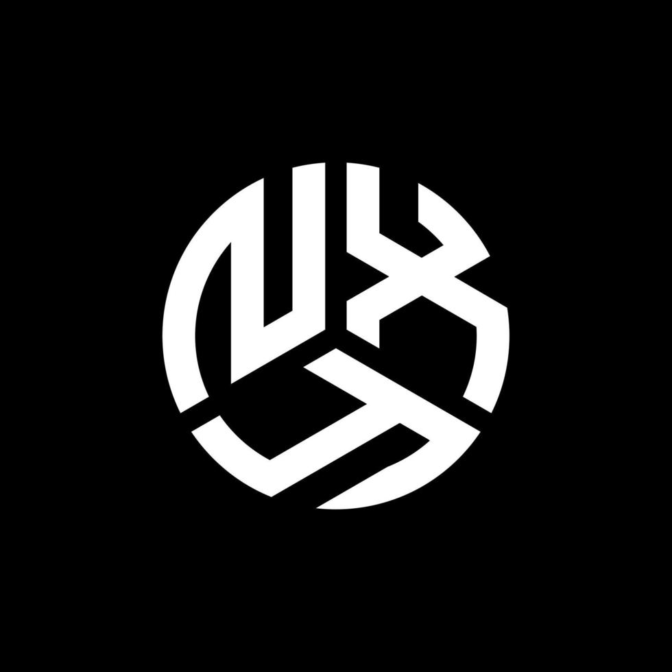 création de logo de lettre nxy sur fond noir. concept de logo de lettre initiales créatives nxy. conception de lettre nxy. vecteur