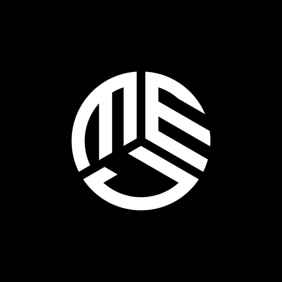 création de logo de lettre mej sur fond noir. concept de logo de lettre initiales créatives mej. conception de lettre mej. vecteur
