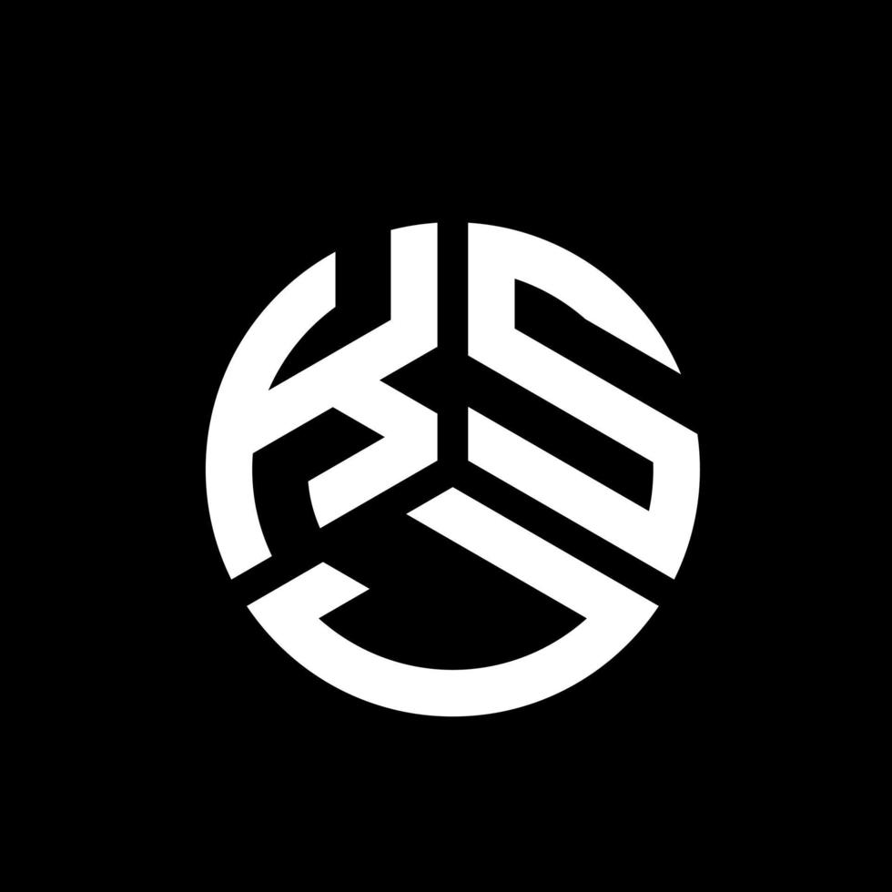 création de logo de lettre printksj sur fond noir. concept de logo de lettre initiales créatives ksj. conception de lettre ksj. vecteur