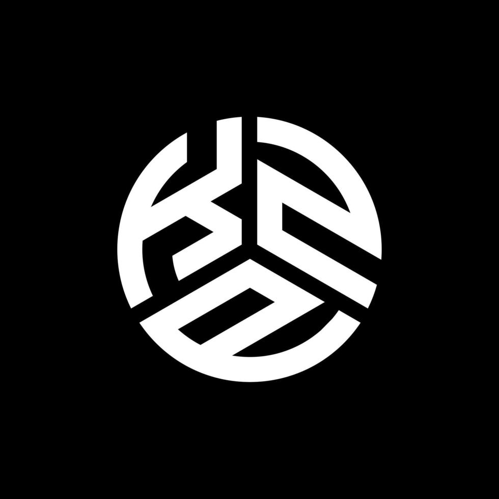 création de logo de lettre printkzp sur fond noir. concept de logo de lettre initiales créatives kzp. conception de lettre kzp. vecteur