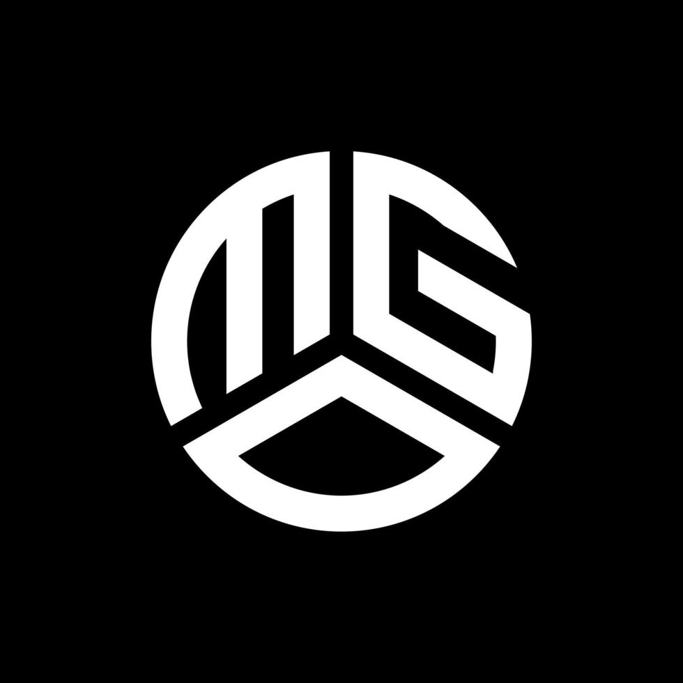 création de logo de lettre mgo sur fond noir. concept de logo de lettre initiales créatives mgo. conception de lettre mgo. vecteur