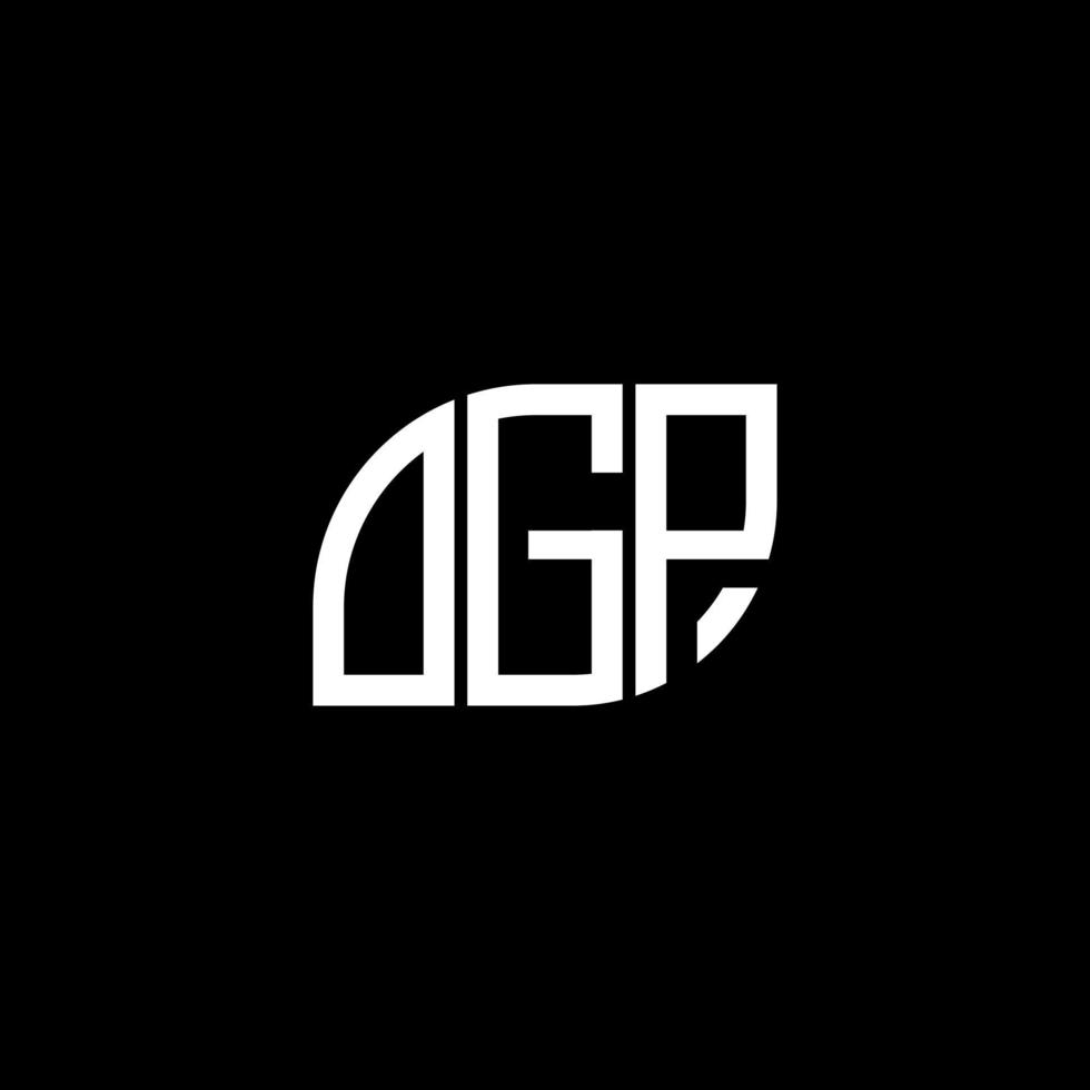 conception de lettre ogp. création de logo de lettre ogp sur fond noir. concept de logo de lettre initiales créatives ogp. conception de lettre ogp. création de logo de lettre ogp sur fond noir. o vecteur