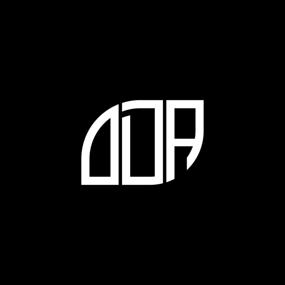 création de logo de lettre oda sur fond noir. concept de logo de lettre initiales créatives oda. conception de lettre oda. vecteur