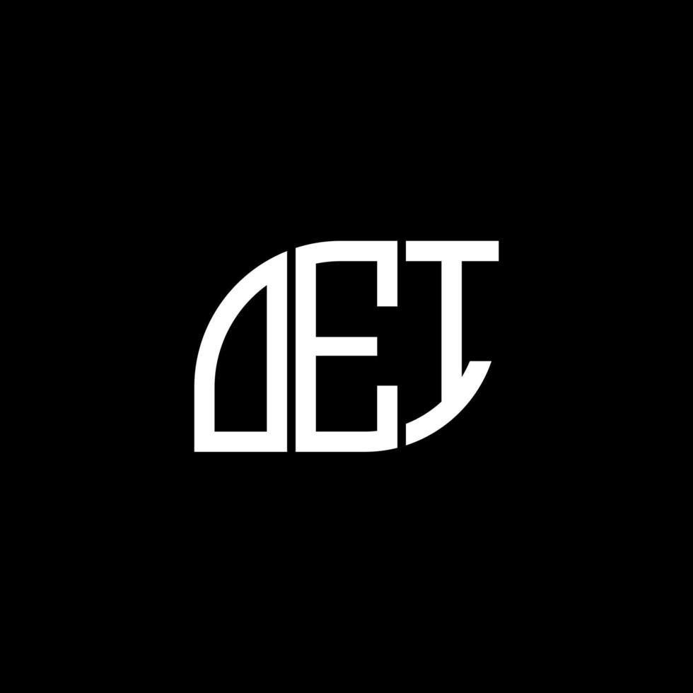 création de logo de lettre oei sur fond noir. concept de logo de lettre initiales créatives oei. conception de lettre oei. vecteur