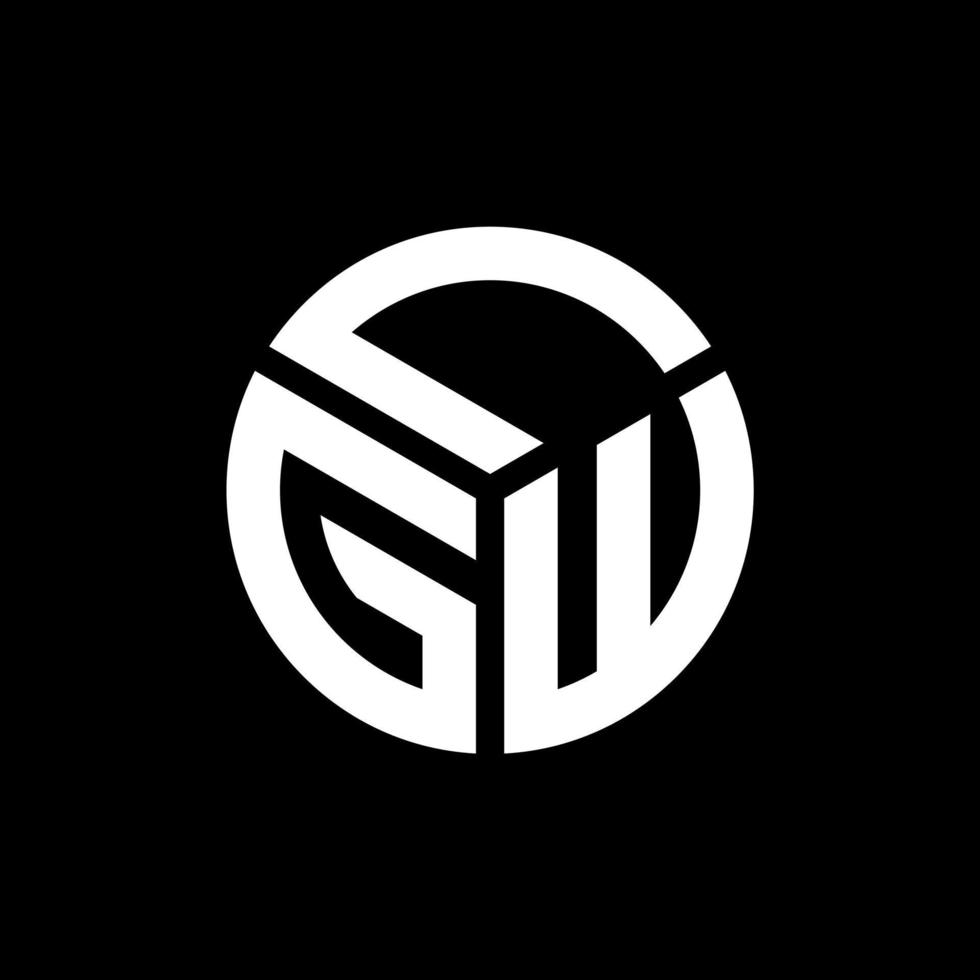 création de logo de lettre lgw sur fond noir. concept de logo de lettre initiales créatives lgw. conception de lettre lgw. vecteur
