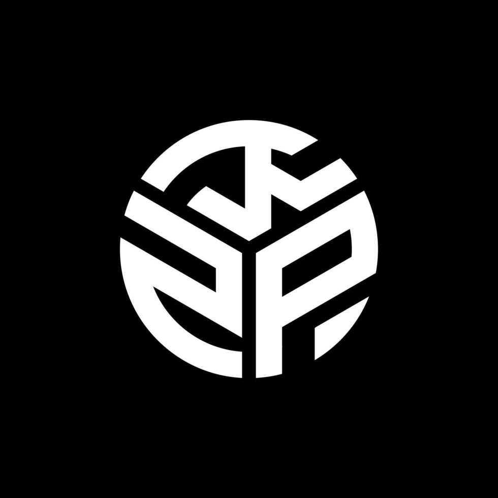 création de logo de lettre kzp sur fond noir. concept de logo de lettre initiales créatives kzp. conception de lettre kzp. vecteur