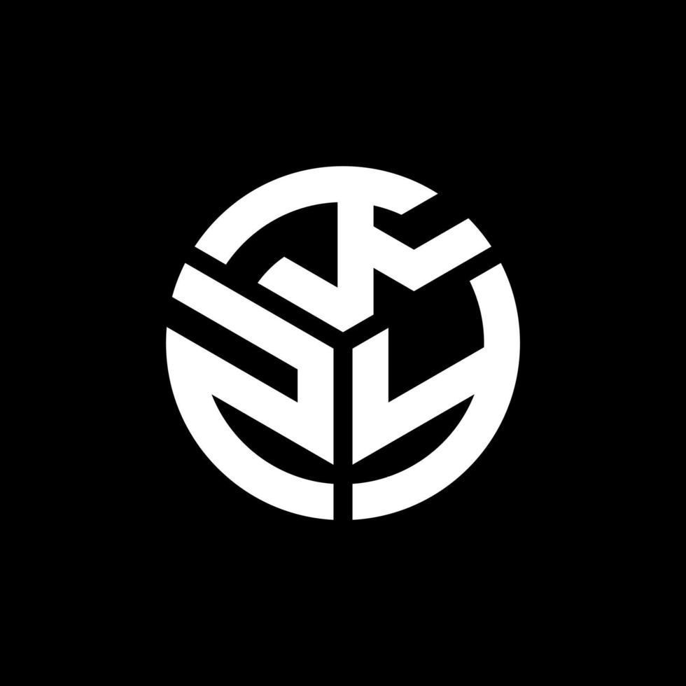 création de logo de lettre kzy sur fond noir. concept de logo de lettre initiales créatives kzy. conception de lettre kzy. vecteur