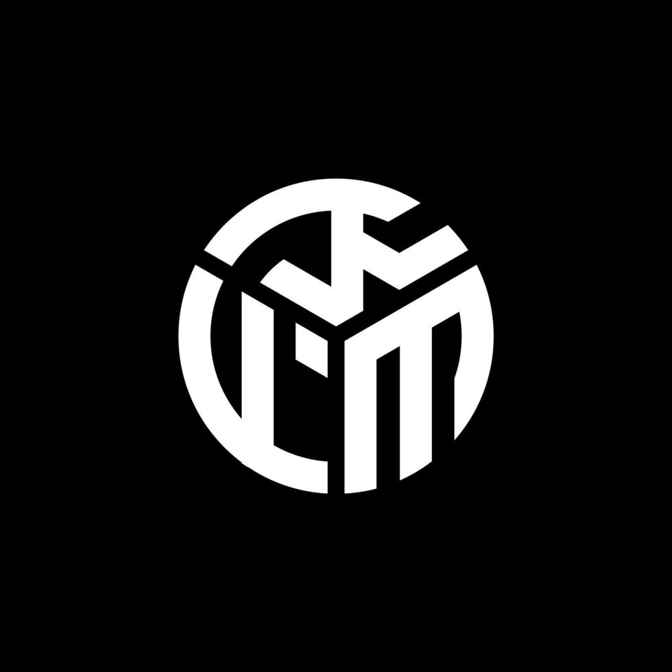 création de logo de lettre kfm sur fond noir. concept de logo de lettre initiales créatives kfm. conception de lettre kfm. vecteur