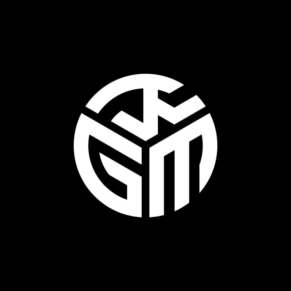 création de logo de lettre kgm sur fond noir. concept de logo de lettre initiales créatives kgm. conception de lettre kgm. vecteur