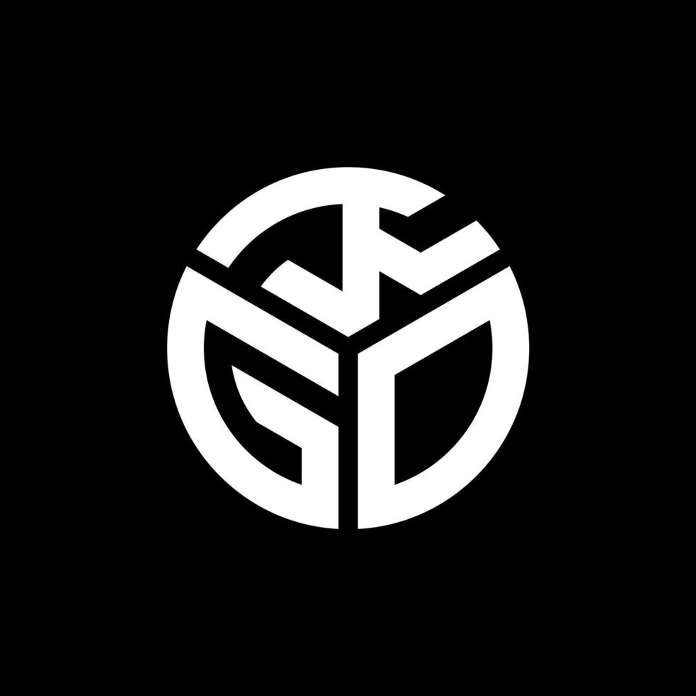 création de logo de lettre kgo sur fond noir. concept de logo de lettre initiales créatives kgo. conception de lettre kgo. vecteur