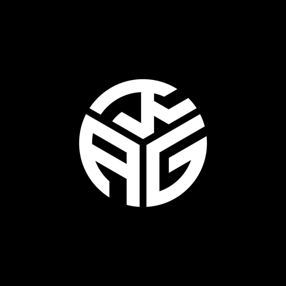 création de logo de lettre kag sur fond noir. concept de logo de lettre initiales créatives kag. conception de lettre kag. vecteur