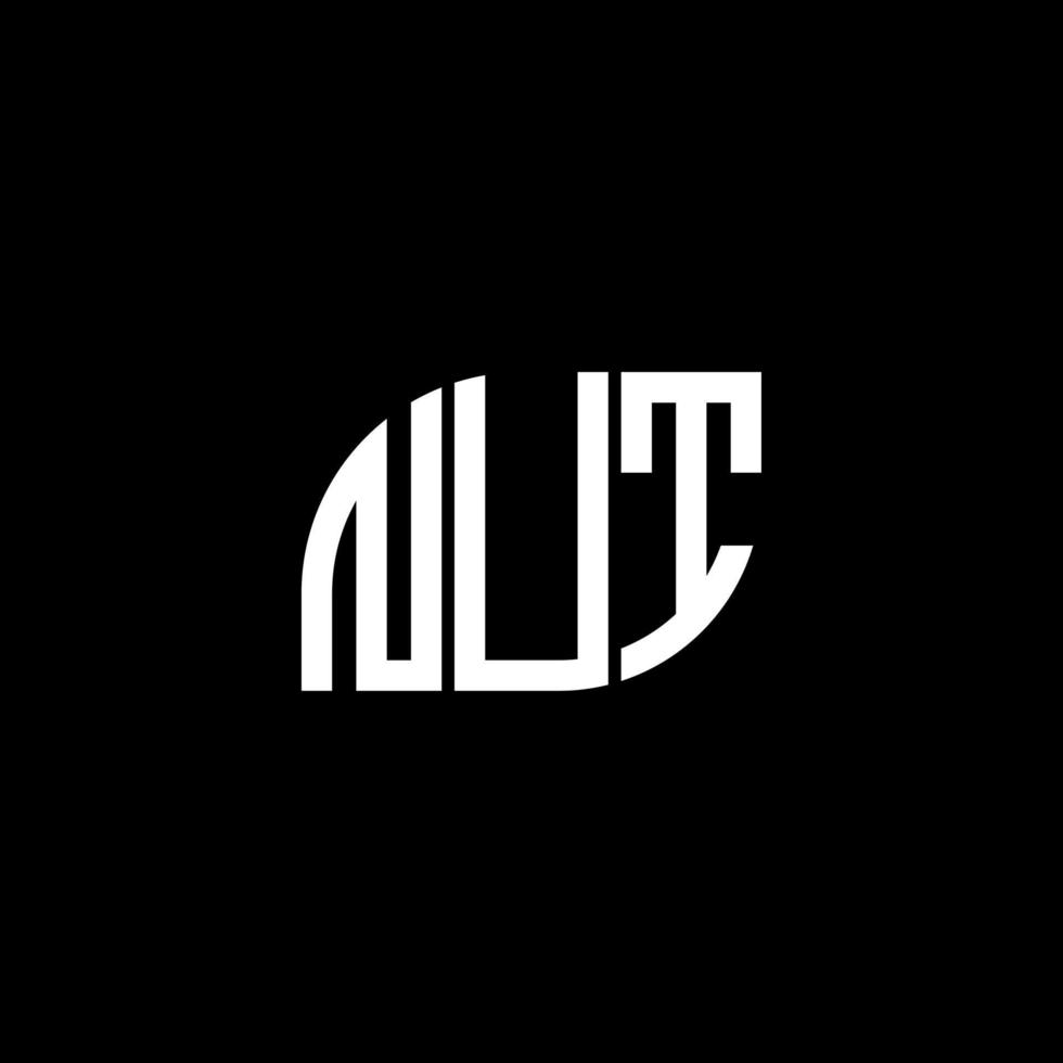 création de logo de lettre d'écrou sur fond noir. concept de logo de lettre d'initiales créatives d'écrou. conception de lettre d'écrou. vecteur