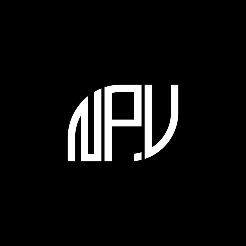 création de logo de lettre npv sur fond noir. concept de logo de lettre initiales créatives npv. conception de lettre npv. vecteur