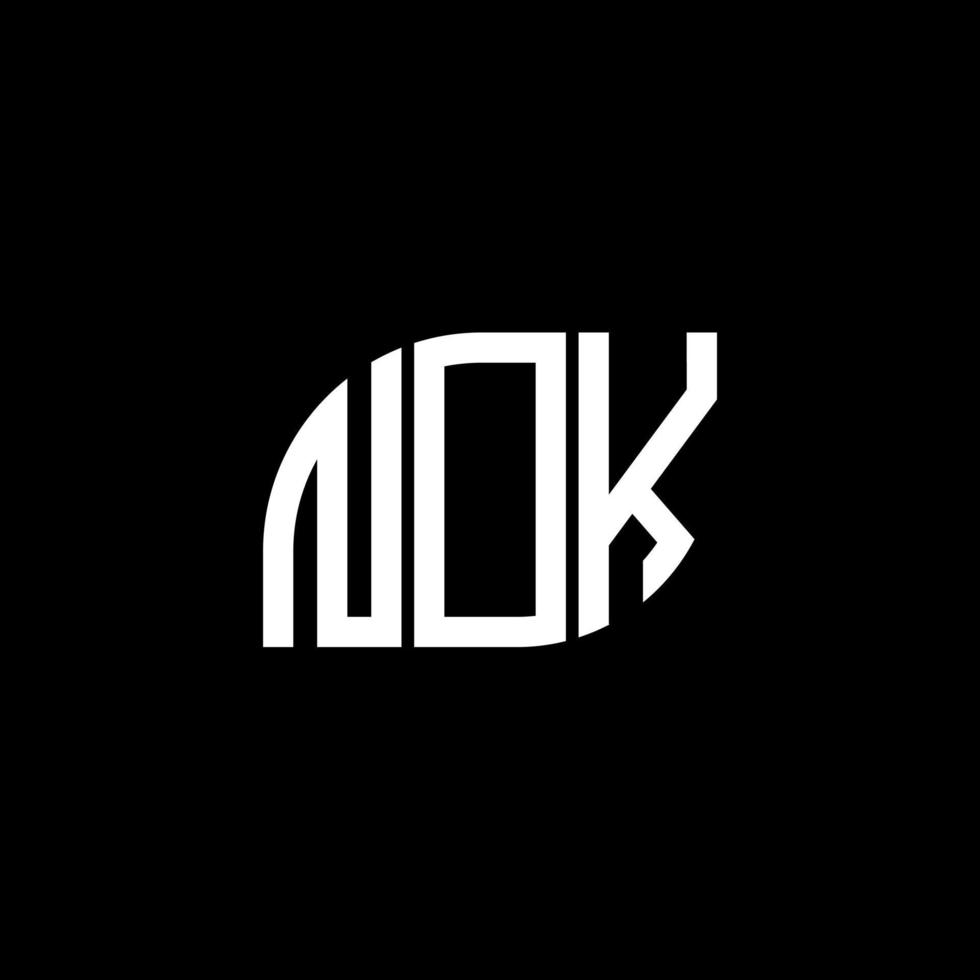 nok lettre design.nok lettre logo design sur fond noir. nok concept de logo de lettre initiales créatives. nok lettre design.nok lettre logo design sur fond noir. n vecteur