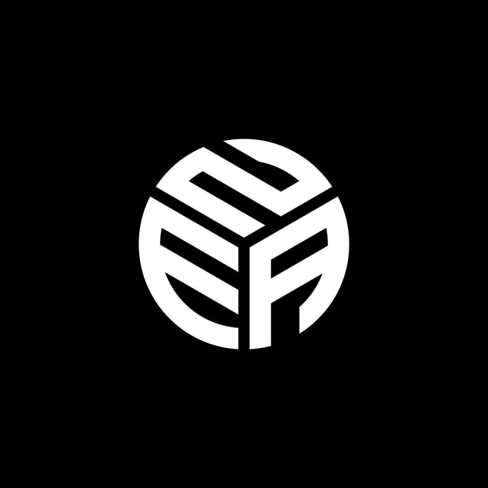 création de logo de lettre nea sur fond noir. concept de logo de lettre d'initiales créatives ea. conception de lettre nea. vecteur