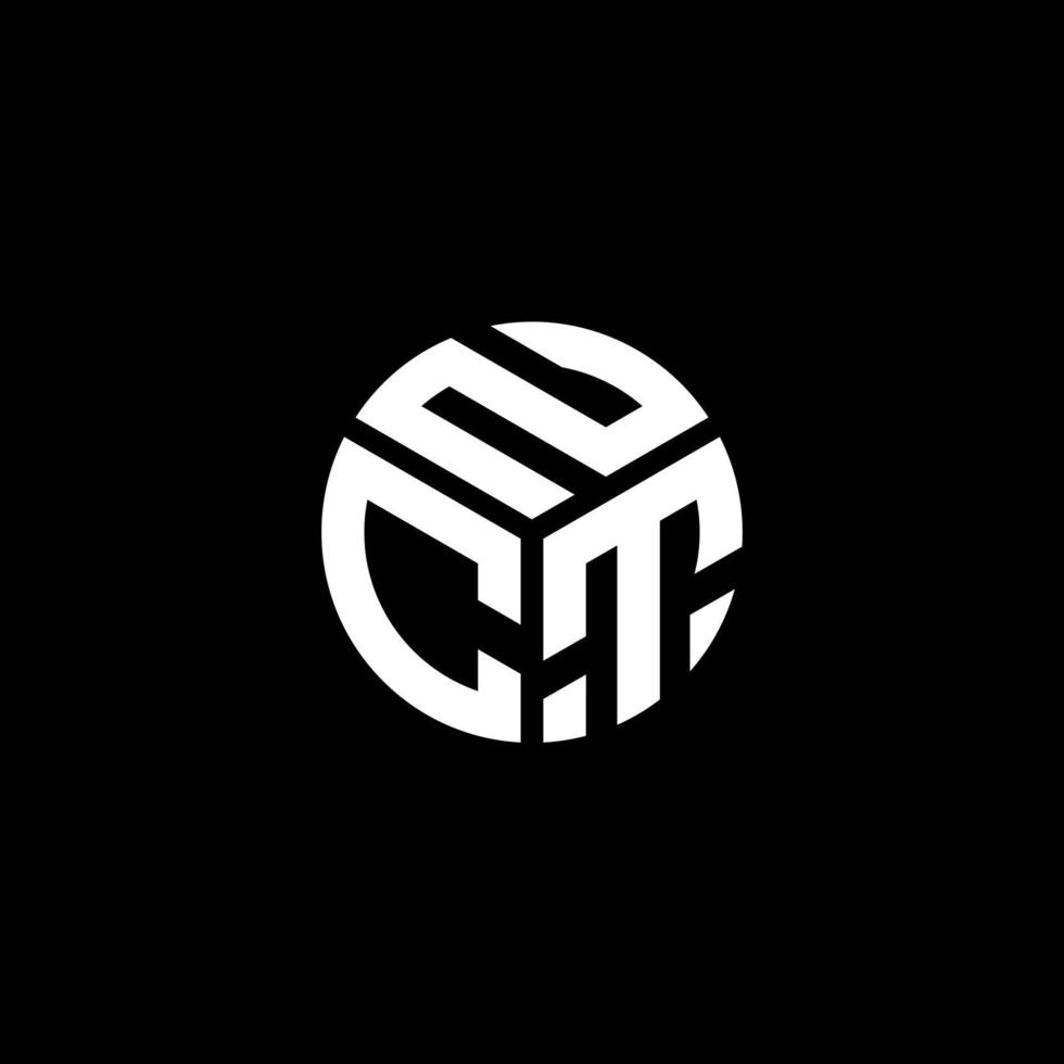 création de logo de lettre nct sur fond noir. concept de logo de lettre initiales créatives nct. conception de lettre nct. vecteur