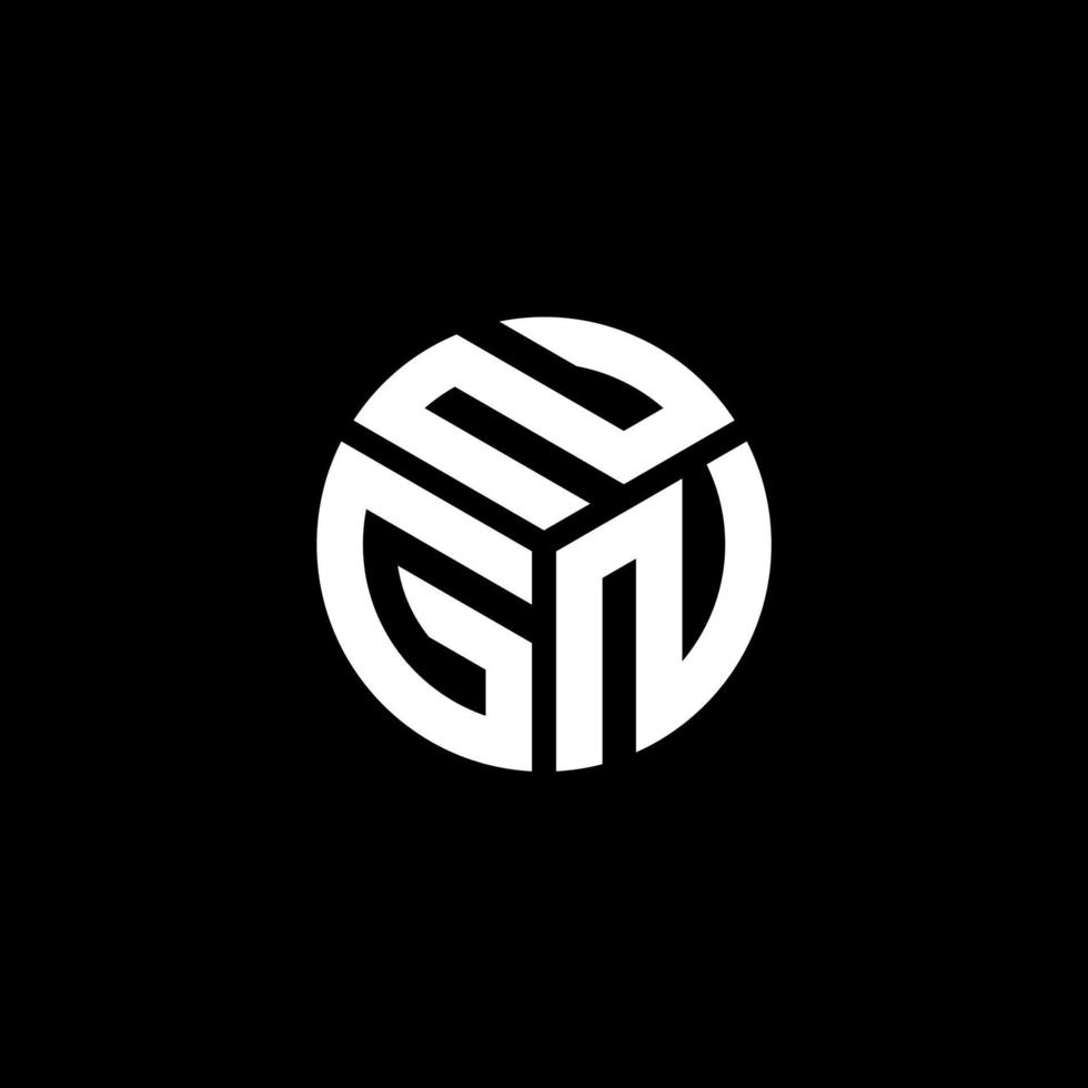 création de logo de lettre ngn sur fond noir. concept de logo de lettre initiales créatives ngn. conception de lettre ngn. vecteur