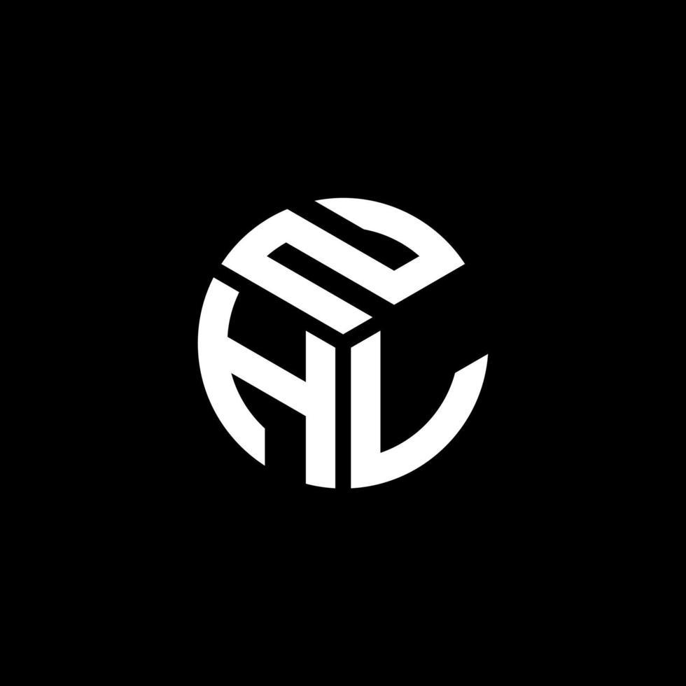 création de logo de lettre nhl sur fond noir. concept de logo de lettre initiales créatives nhl. conception de lettre nhl. vecteur
