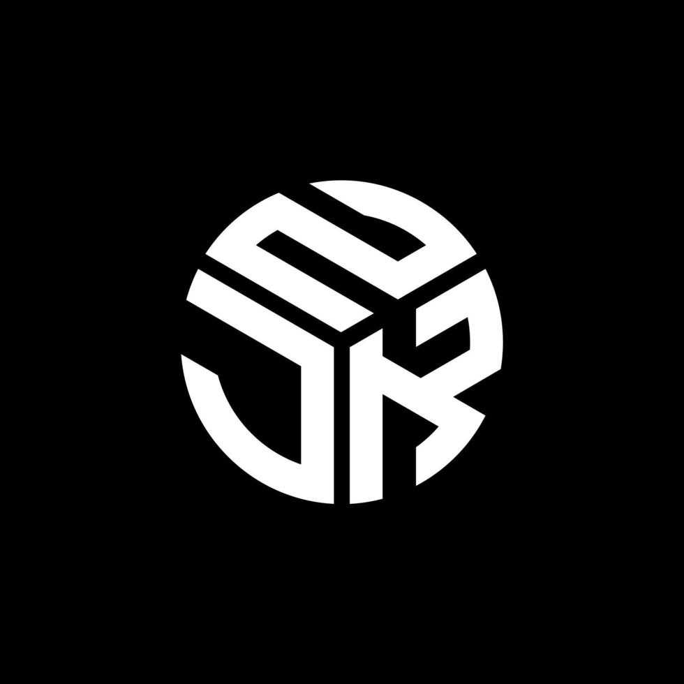 création de logo de lettre njk sur fond noir. concept de logo de lettre initiales créatives njk. conception de lettre njk. vecteur