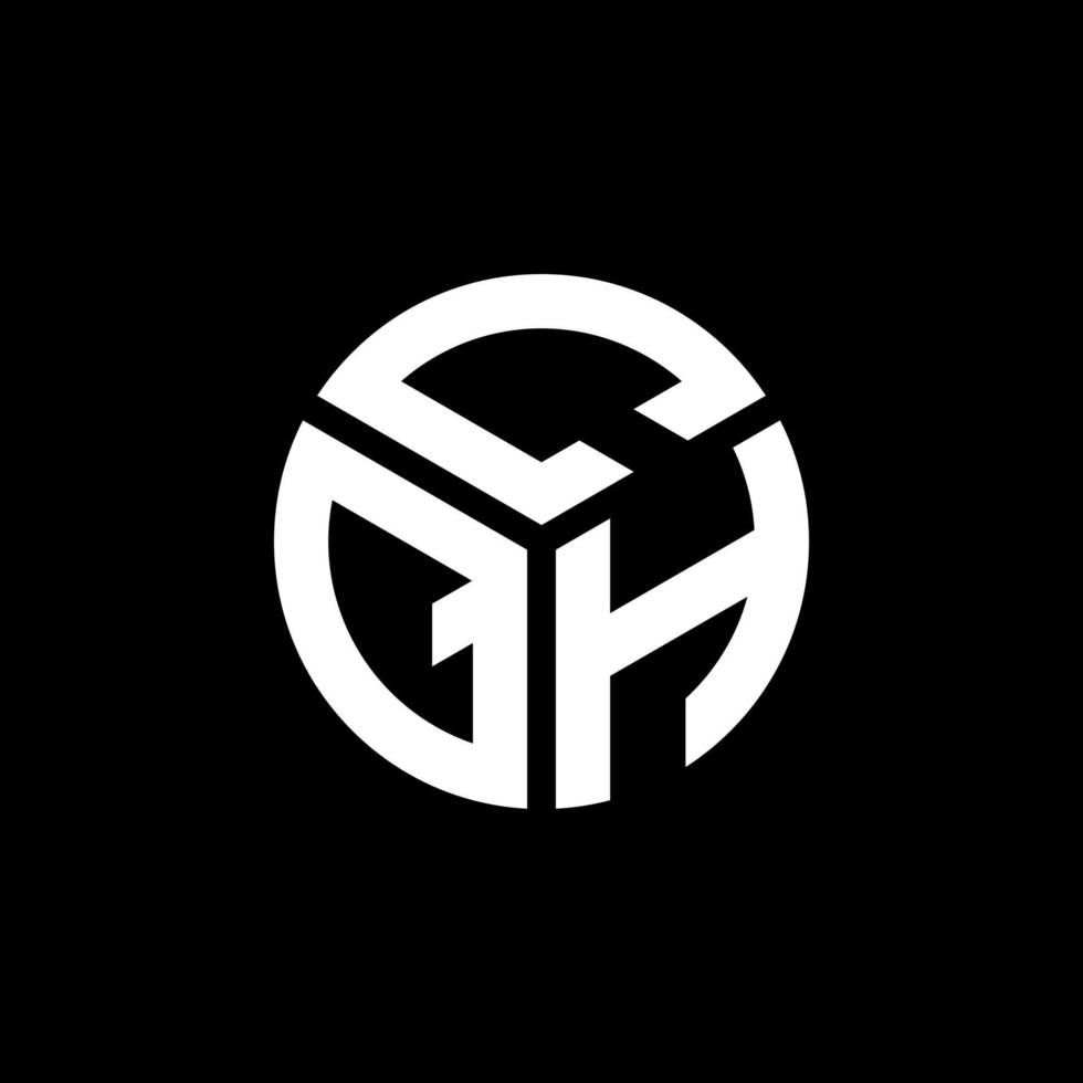 création de logo de lettre cqh sur fond noir. concept de logo de lettre initiales créatives cqh. conception de lettre cqh. vecteur