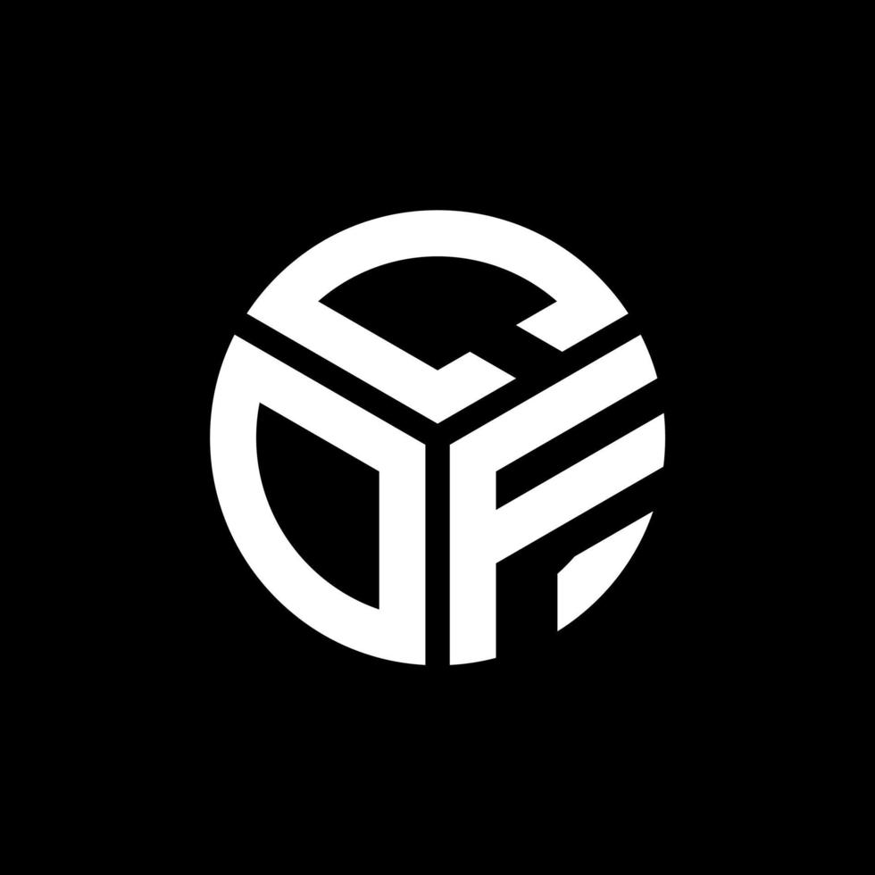 création de logo de lettre cof sur fond noir. cof concept de logo de lettre initiales créatives. conception de lettre cof. vecteur