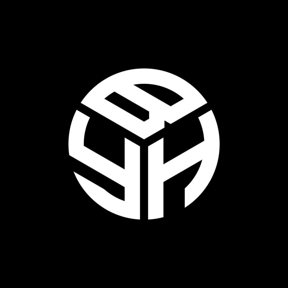 création de logo de lettre byh sur fond noir. byh concept de logo de lettre initiales créatives. conception de lettre byh. vecteur