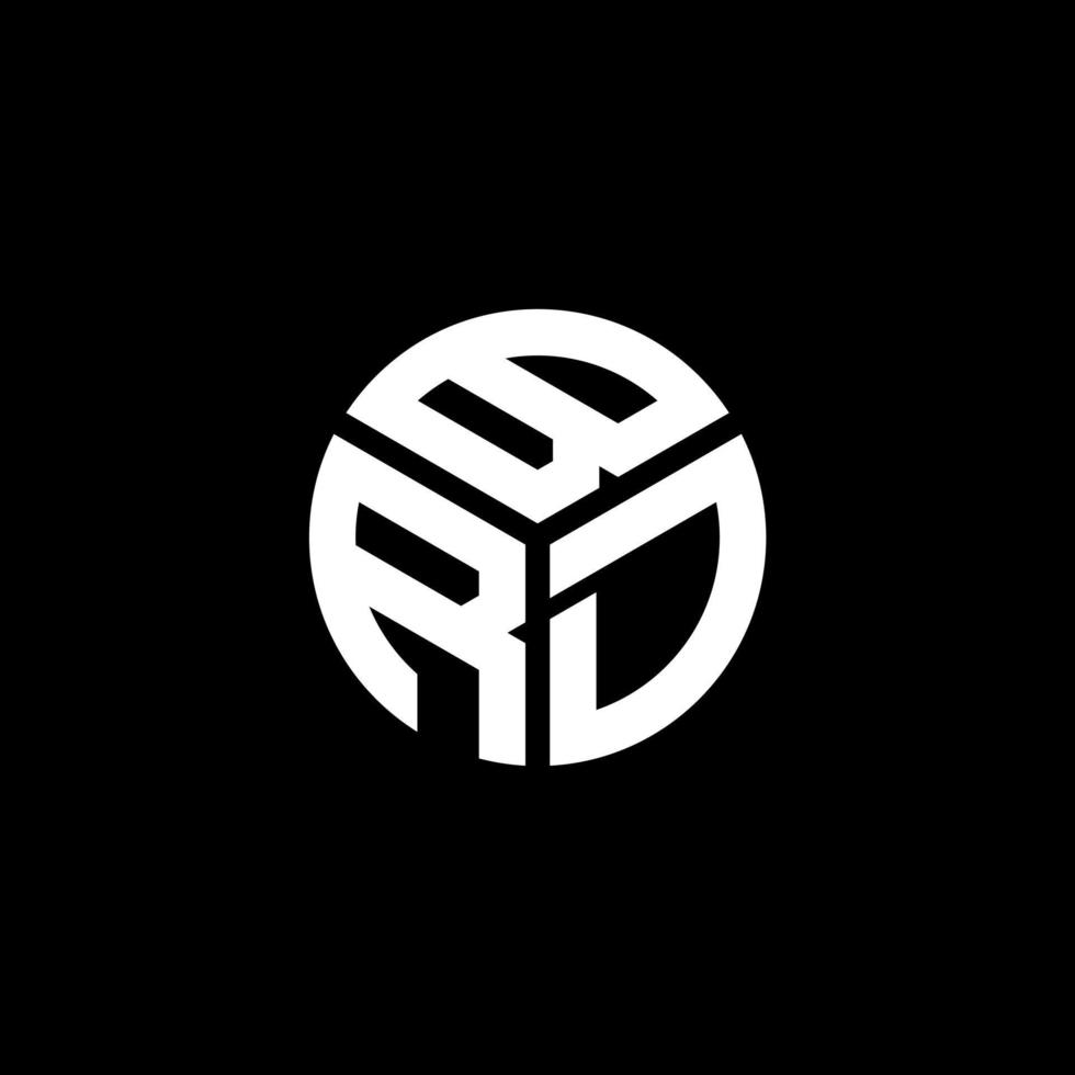 création de logo de lettre brd sur fond noir. concept de logo de lettre initiales créatives brd. conception de lettre brd. vecteur