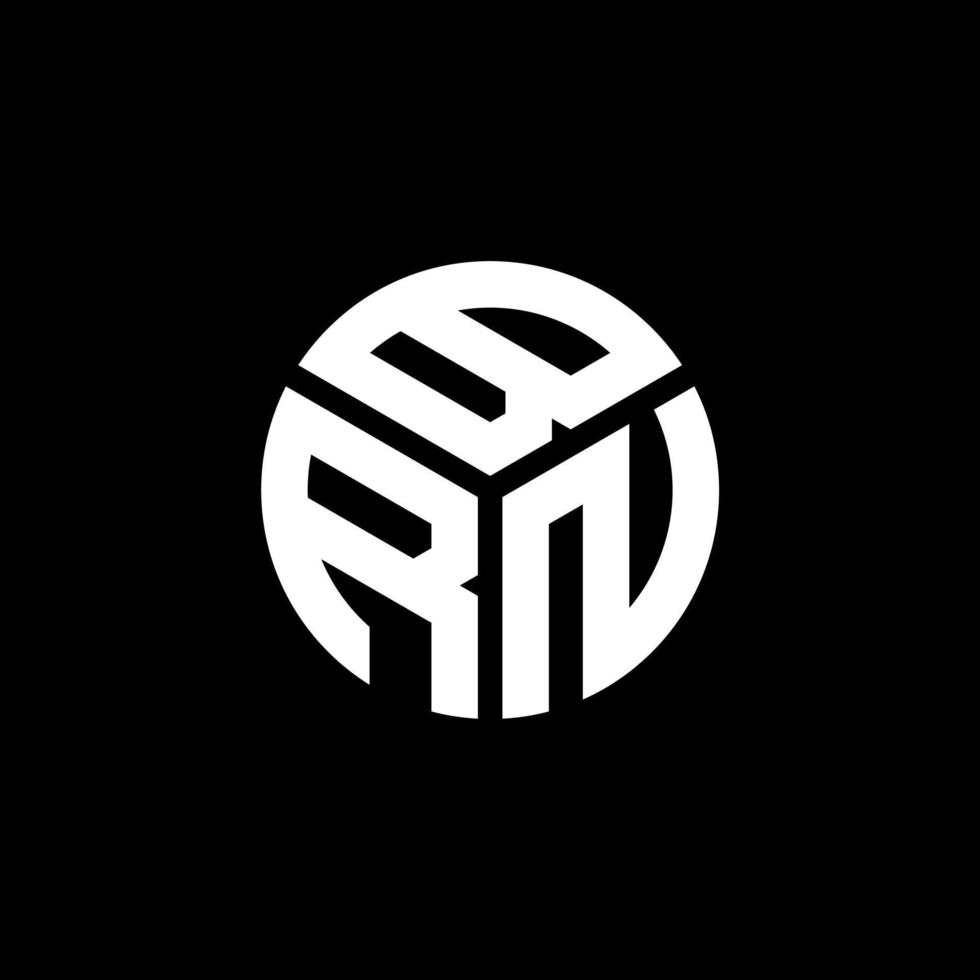 création de logo de lettre brn sur fond noir. concept de logo de lettre initiales créatives brn. conception de lettre brn. vecteur