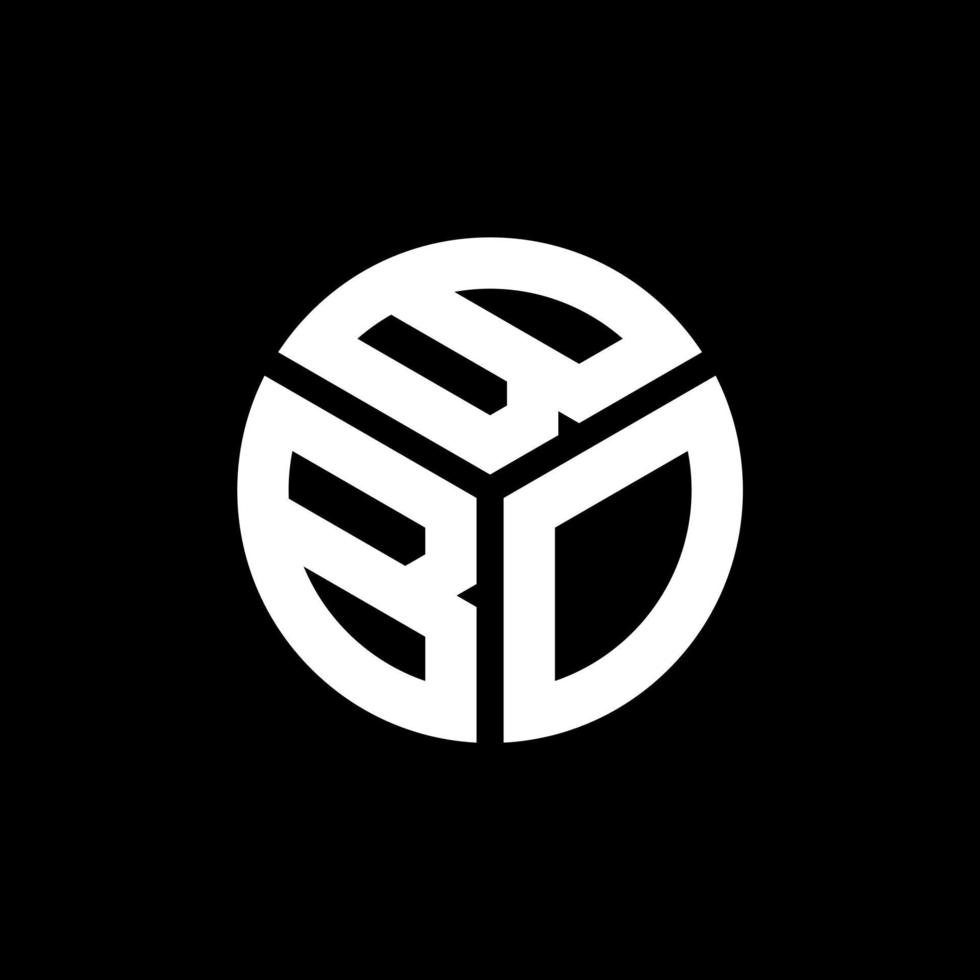 création de logo de lettre bbo sur fond noir. concept de logo de lettre initiales créatives bbo. conception de lettre bbo. vecteur