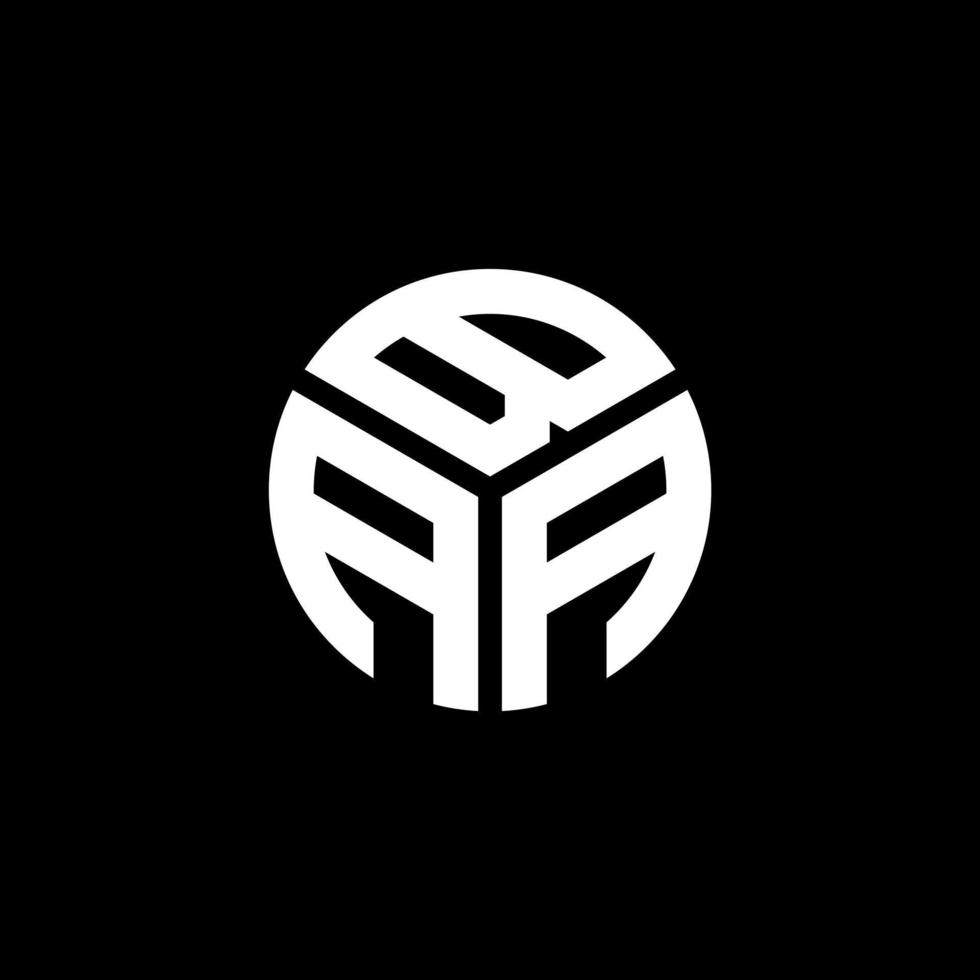 création de logo de lettre baa sur fond noir. concept de logo de lettre initiales créatives baa. conception de lettre baa. vecteur