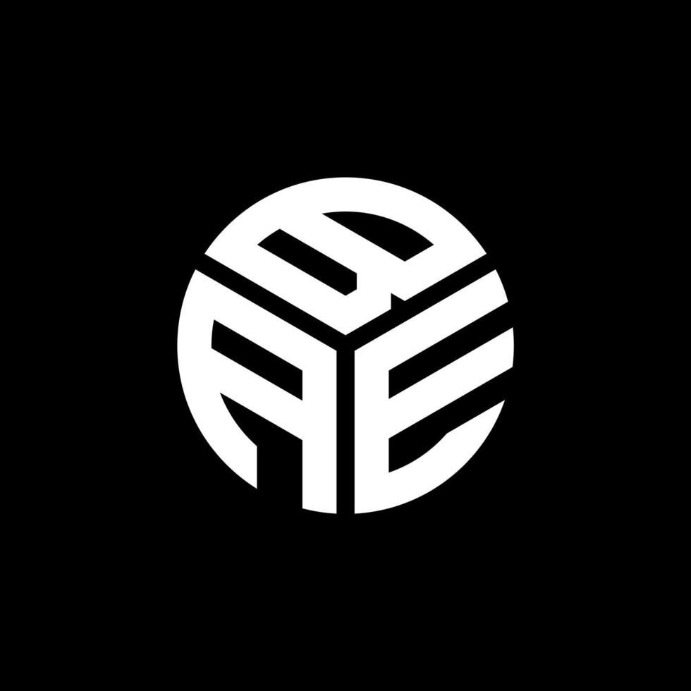 création de logo de lettre bae sur fond noir. concept de logo de lettre initiales créatives bae. conception de lettre bae. vecteur