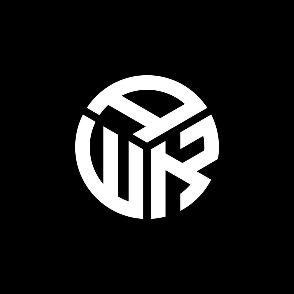 création de logo de lettre awk sur fond noir. concept de logo de lettre initiales créatives awk. conception de lettre awk. vecteur