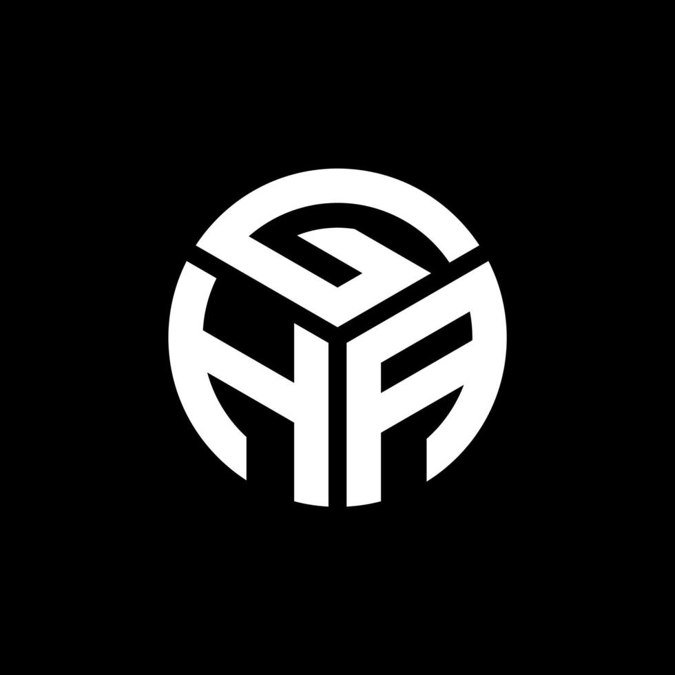 création de logo de lettre gha sur fond noir. concept de logo de lettre initiales créatives gha. conception de lettre gha. vecteur