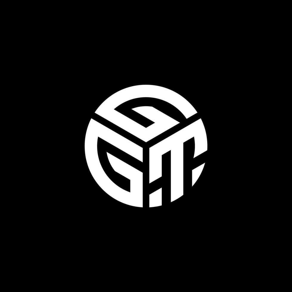 création de logo de lettre ggt sur fond noir. concept de logo de lettre initiales créatives ggt. conception de lettre ggt. vecteur