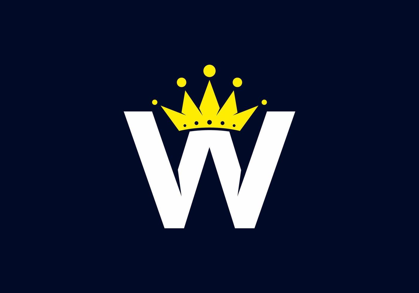 lettre w initiale avec couronne vecteur