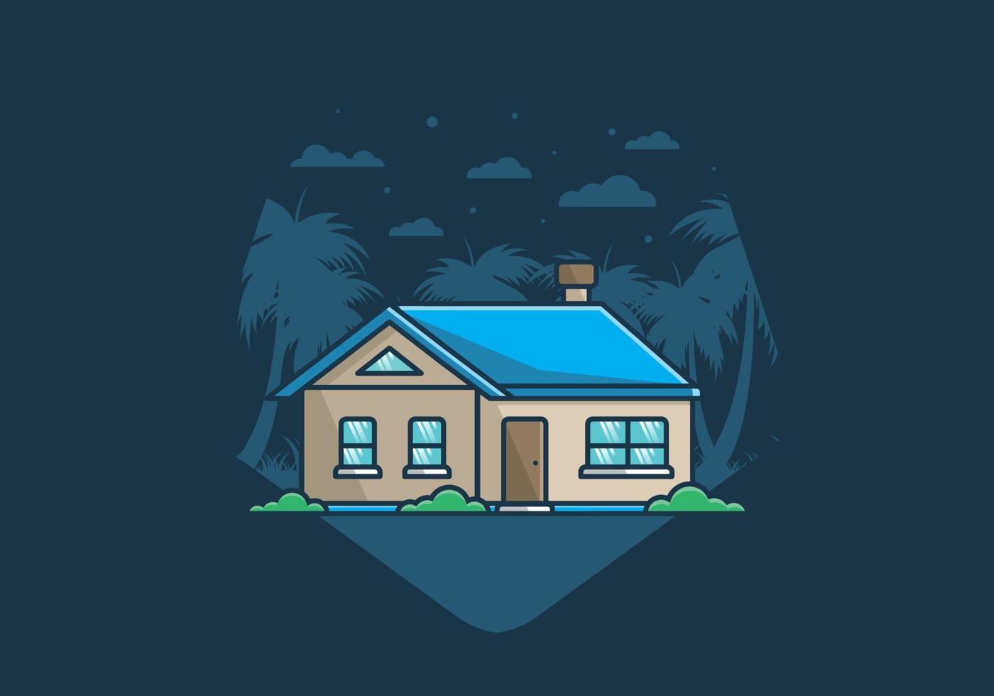 illustration plate colorée de maison de rêve simple vecteur