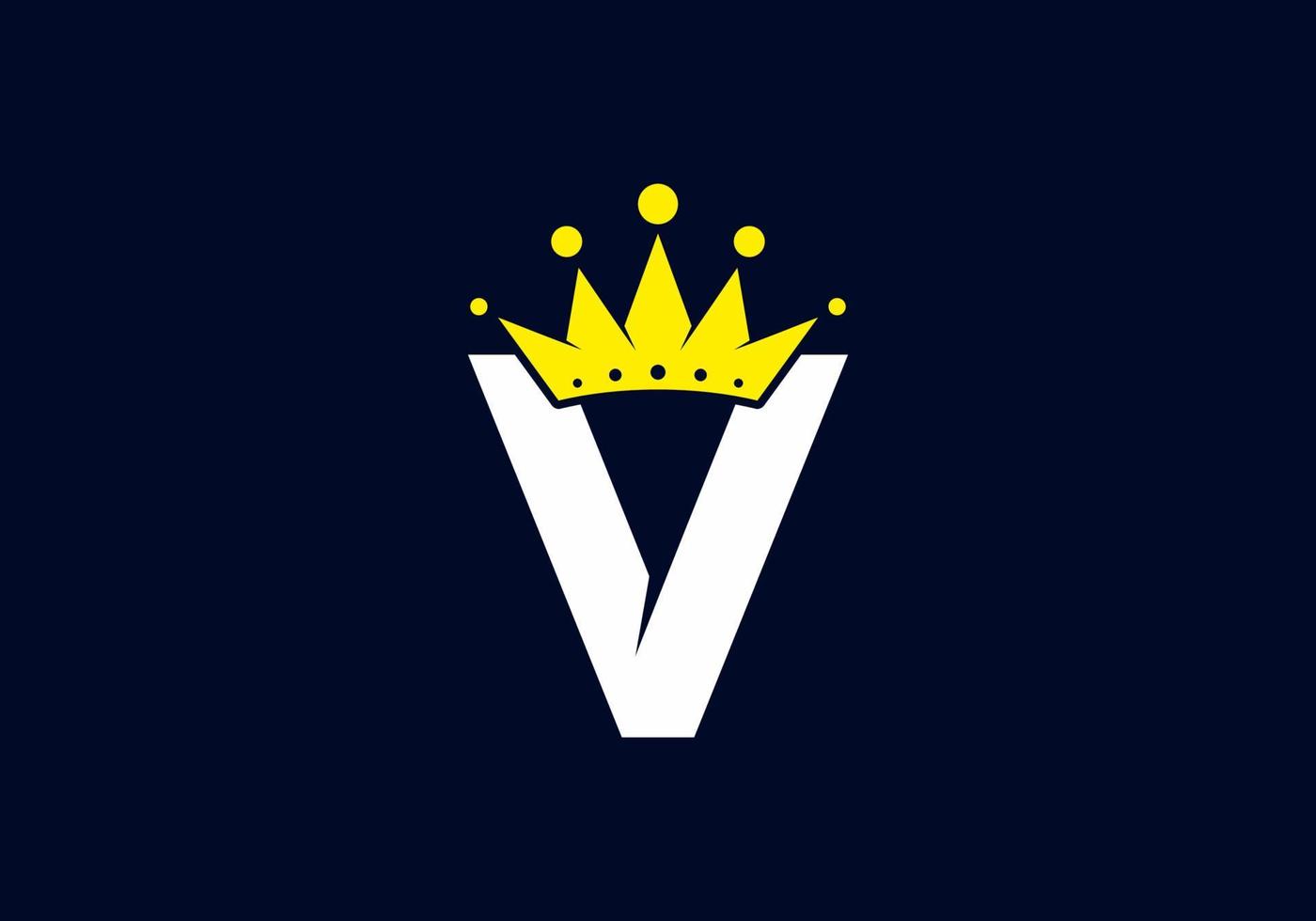 lettre v initiale avec couronne vecteur