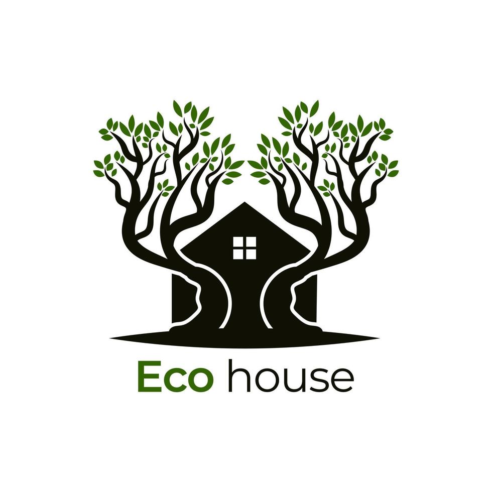 icône de la maison verte logo de la maison écologique vecteur