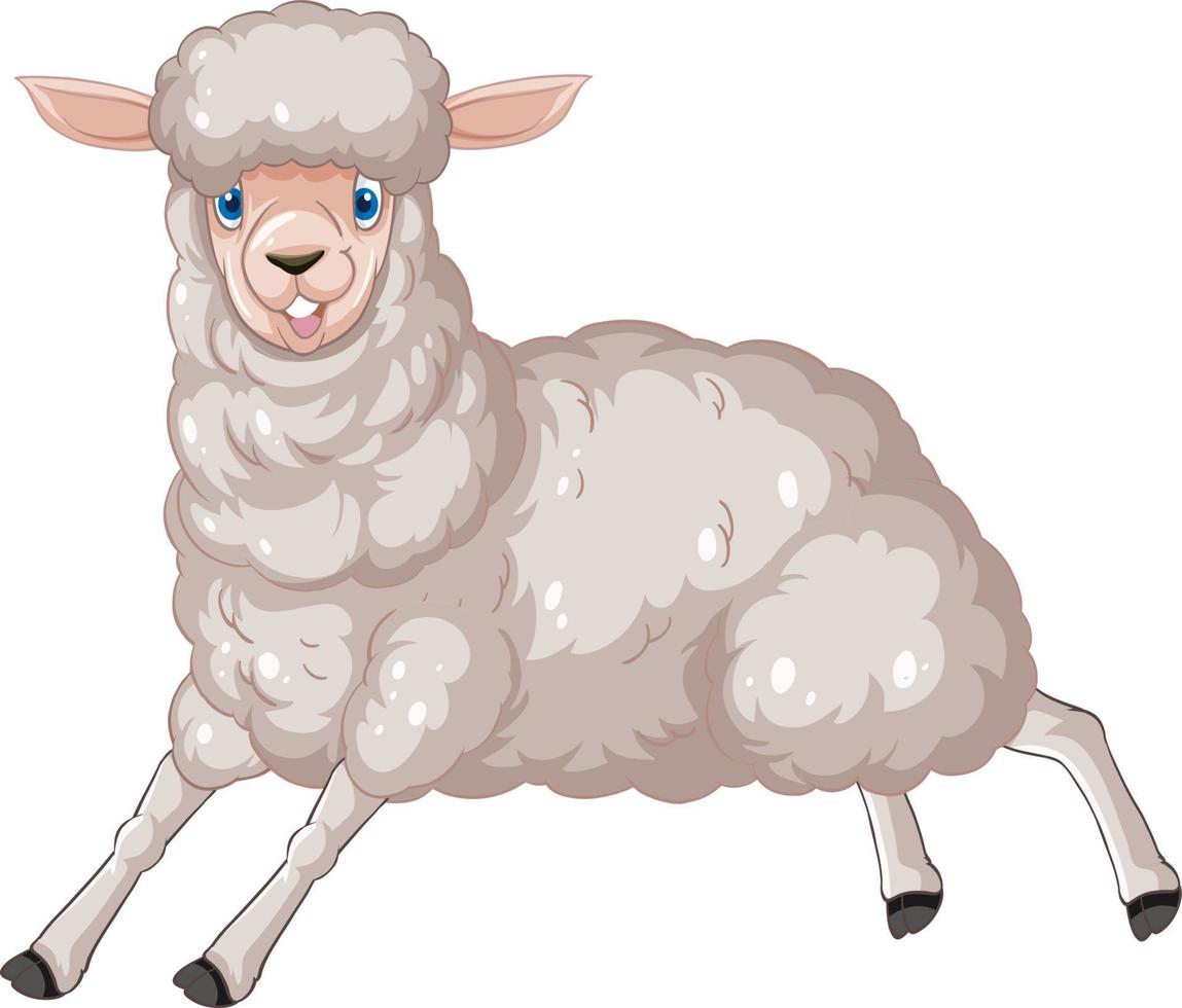 personnage de dessin animé de mouton mignon vecteur