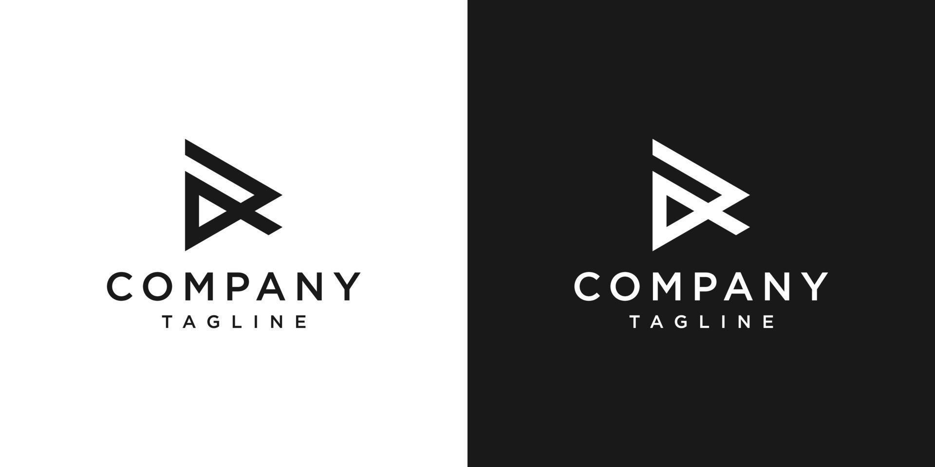 lettre créative ra monogramme logo design icône modèle fond blanc et noir vecteur