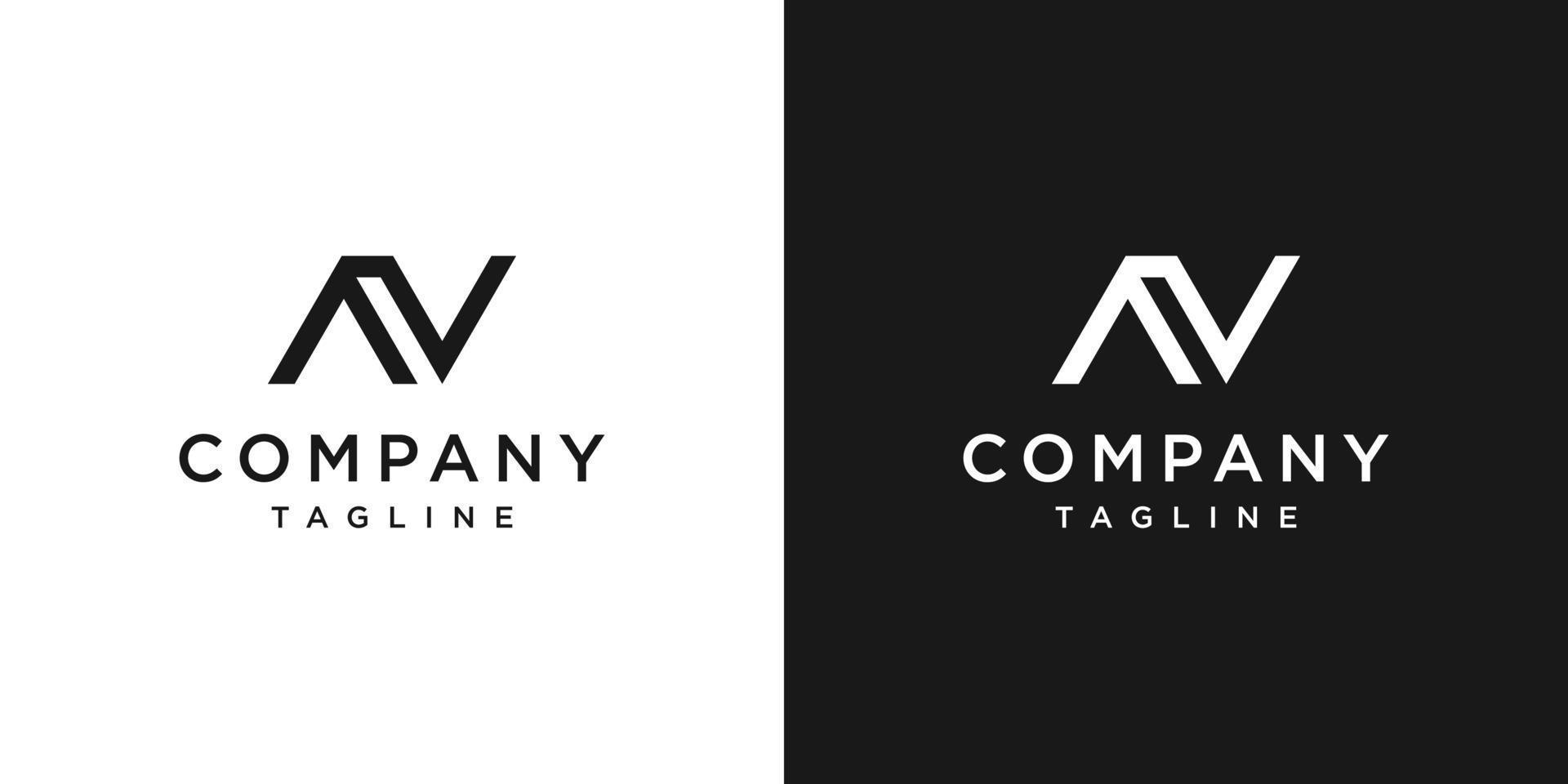 lettre créative av monogramme logo design icône modèle fond blanc et noir vecteur