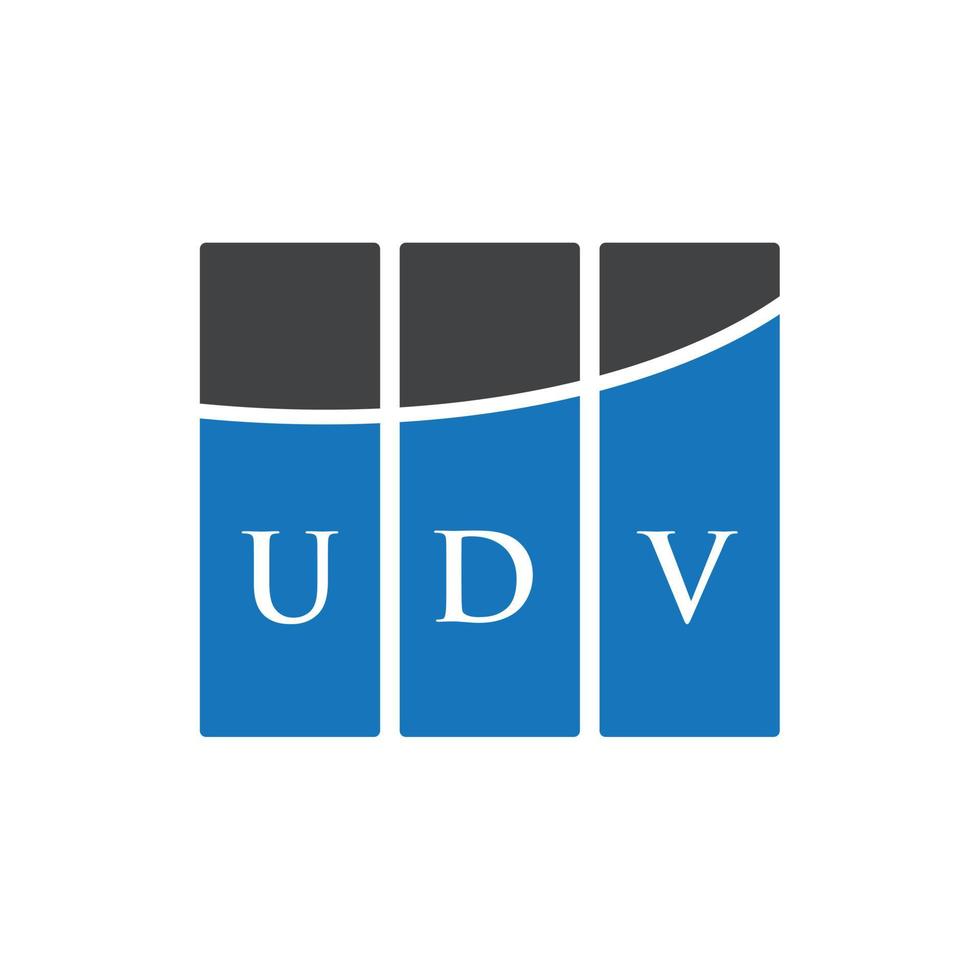 création de logo de lettre udv sur fond blanc. concept de logo de lettre initiales créatives udv. conception de lettre udv. vecteur