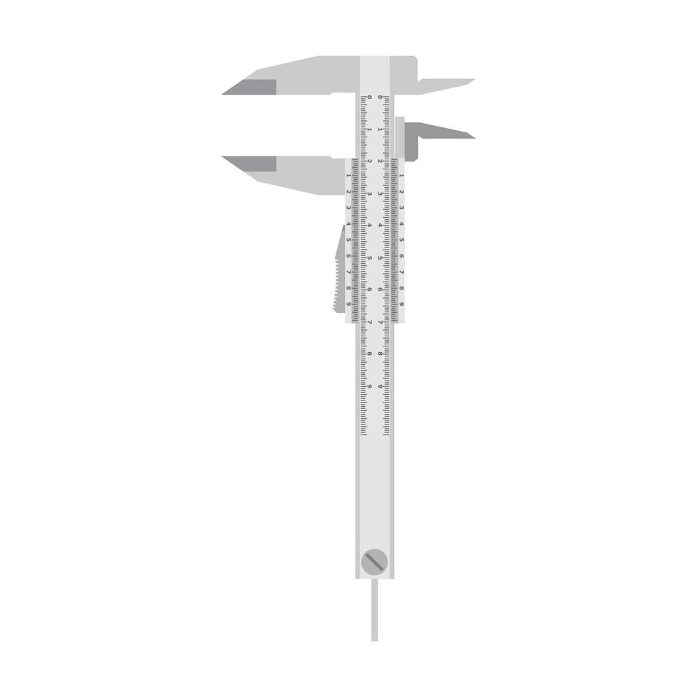 étrier vernier vecteur icône mesure outil instrument ingénierie équipement mesure échelle métal