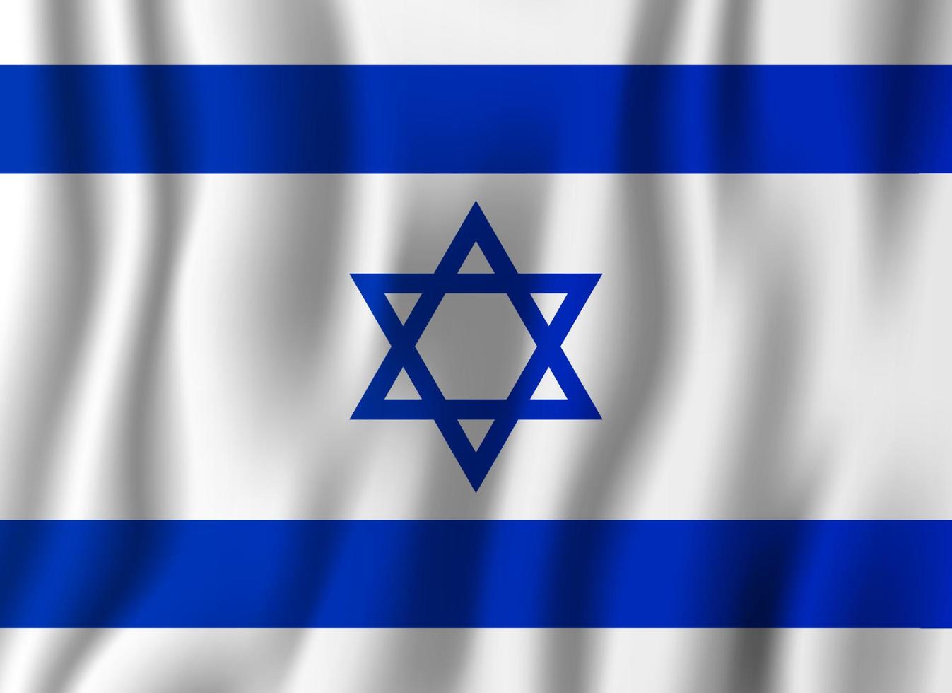 Israël réaliste waving flag vector illustration. symbole d'arrière-plan du pays national. le jour de l'indépendance