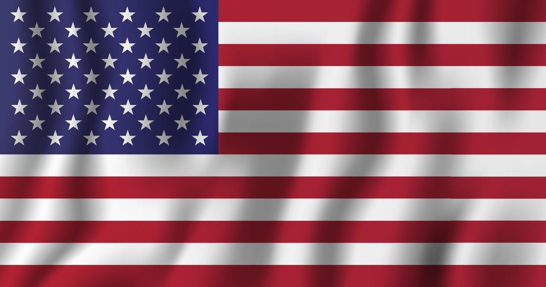 usa réaliste waving flag vector illustration. symbole d'arrière-plan du pays national. le jour de l'indépendance