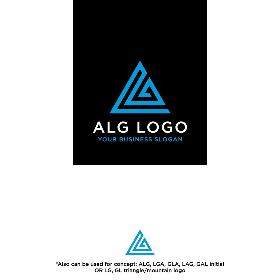 vecteur de conception de logo initial alg ou agl