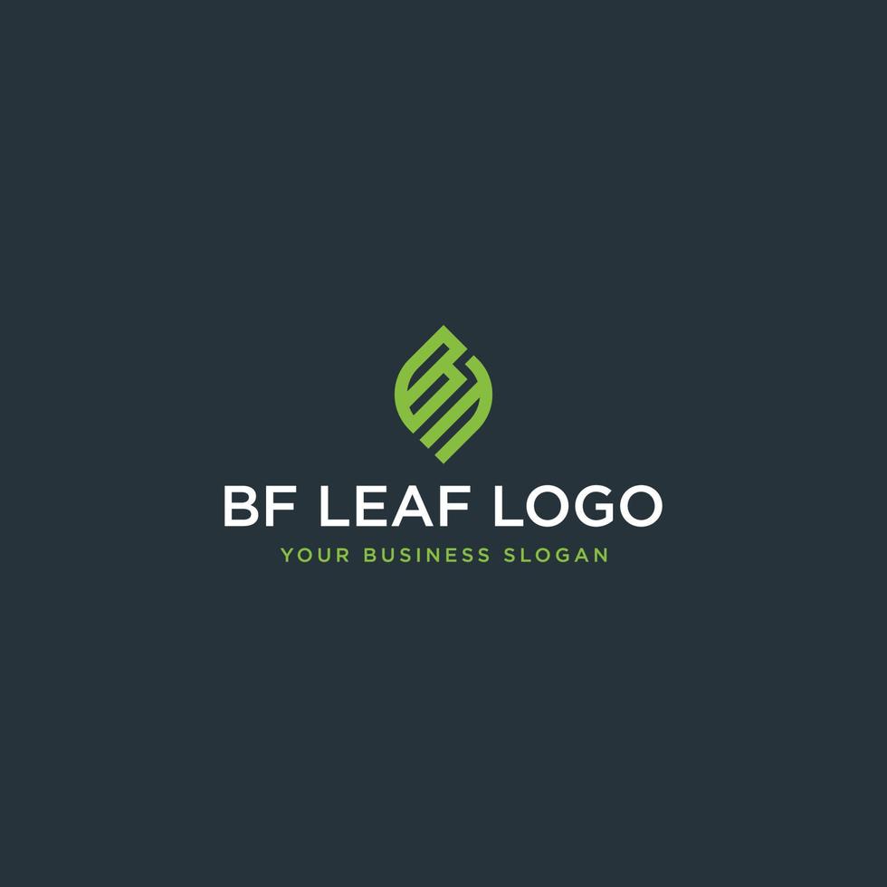 vecteur de conception de logo feuille bf