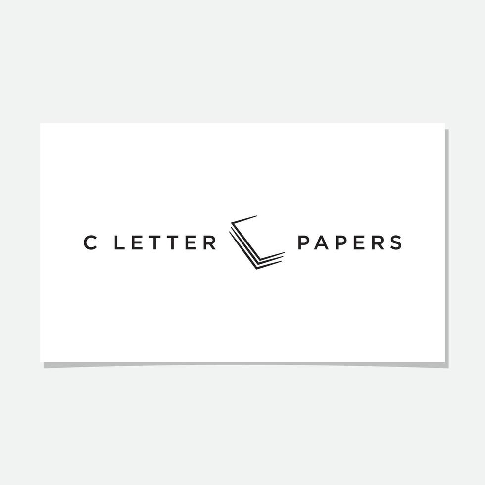 création de logo de feuille de papier avec c initial vecteur